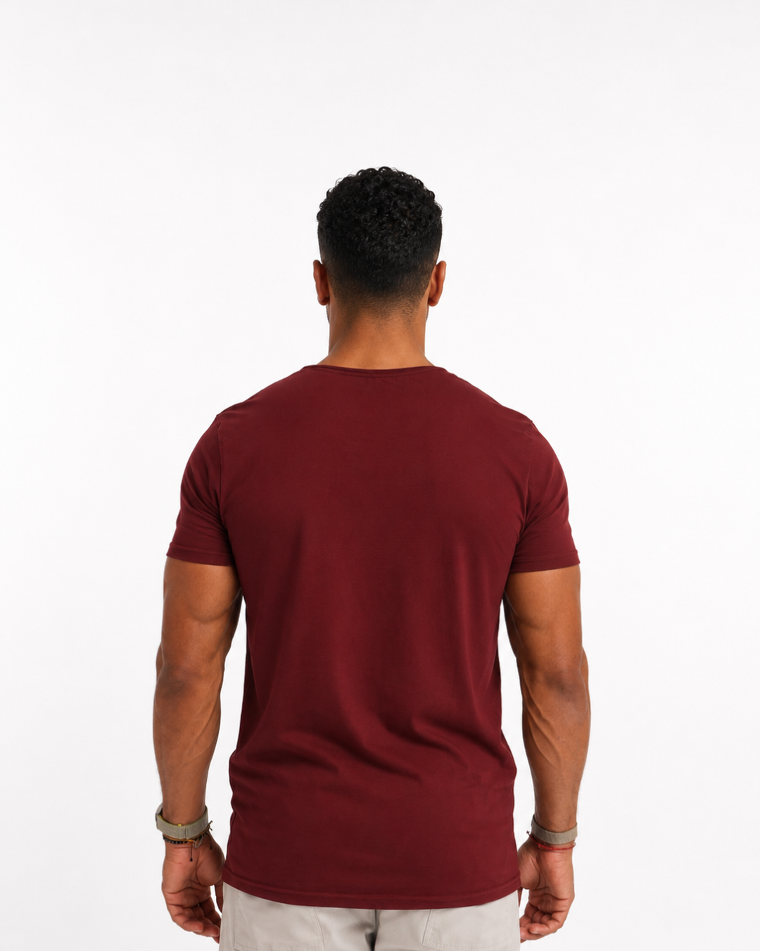 Basic U-Neck Tee - Maroon
