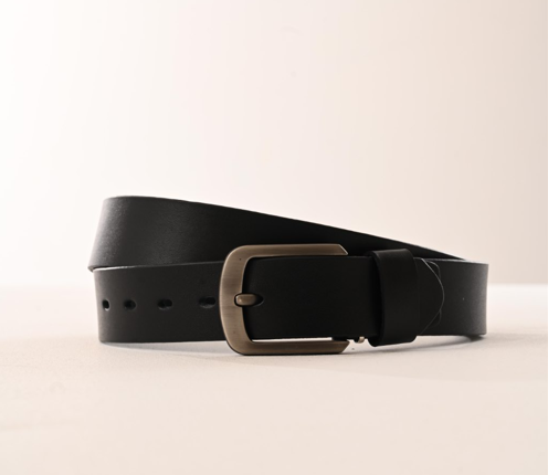 Handcrafted from genuine natural leather Belt - Black