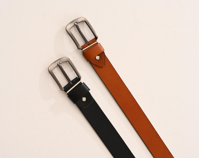 Handcrafted from genuine natural leather Belt - Black