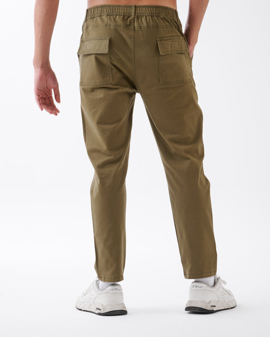 Kaki Gabardine Straight Fit - Pants