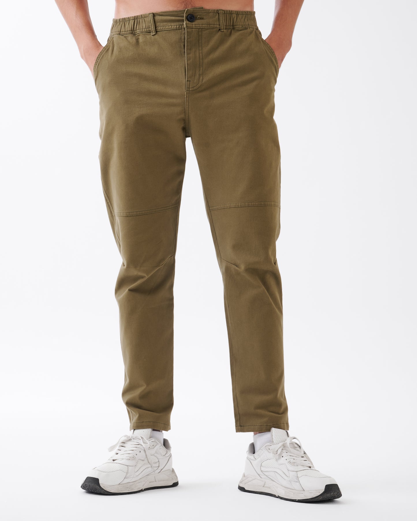 Kaki Gabardine Straight Fit - Pants