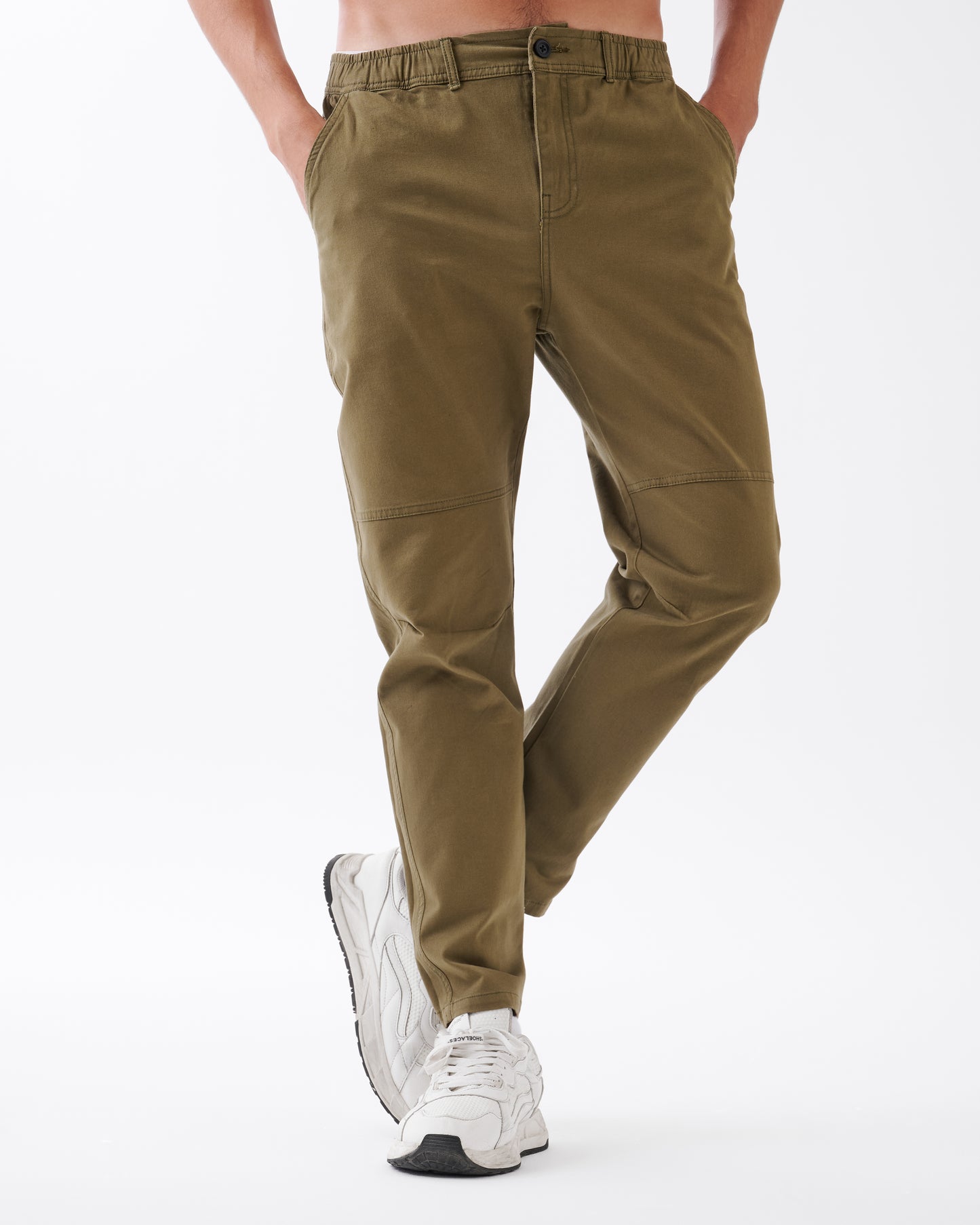Kaki Gabardine Straight Fit - Pants