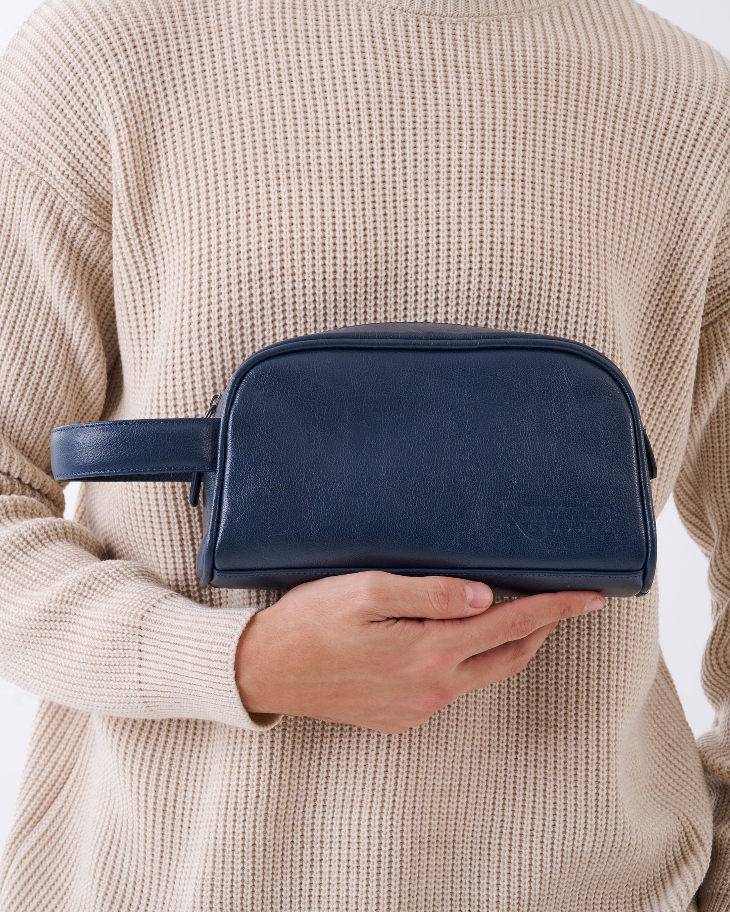 Handmade Clutch Bag High-Quality Leather Handbag - Navy