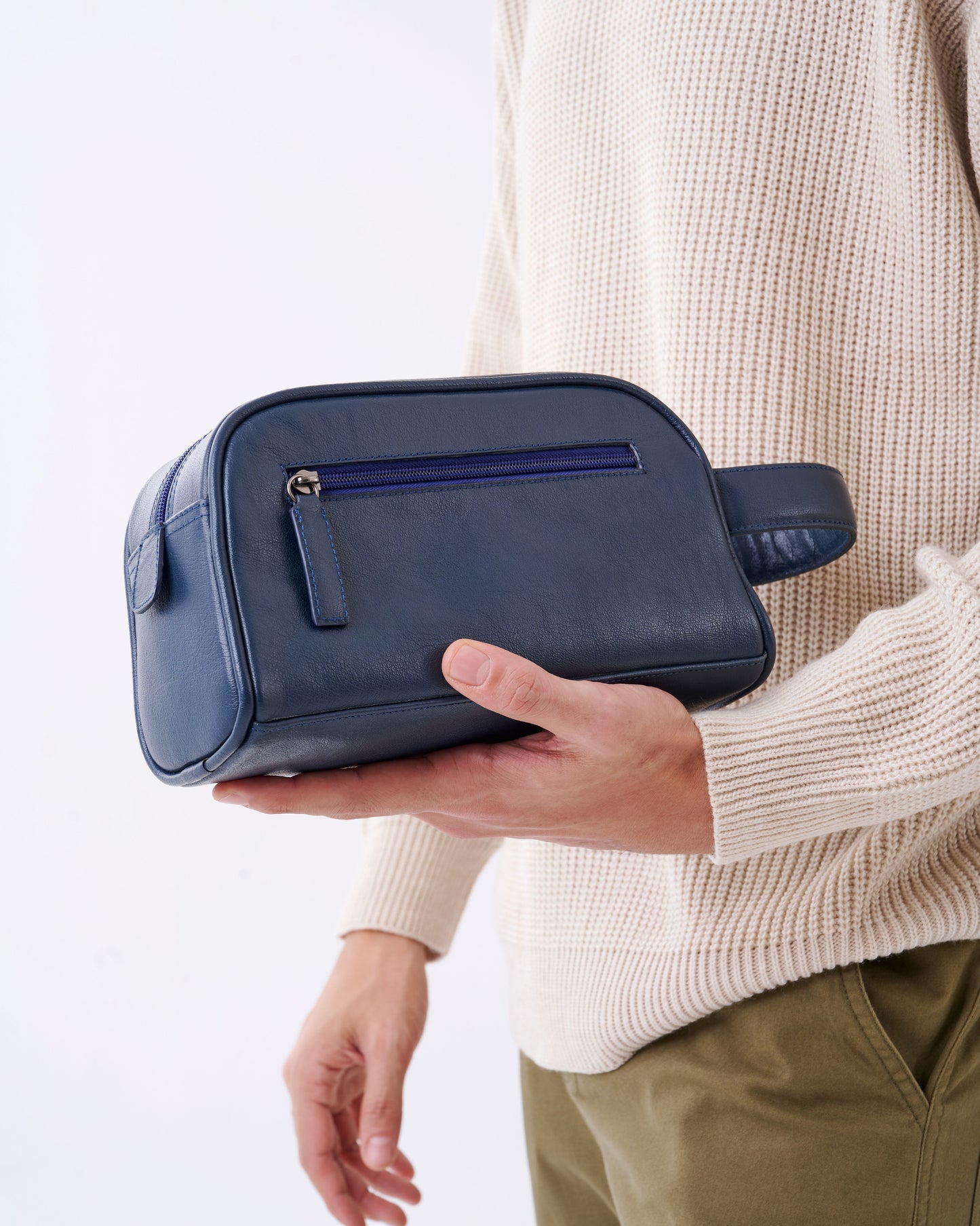 Handmade Clutch Bag High-Quality Leather Handbag - Navy