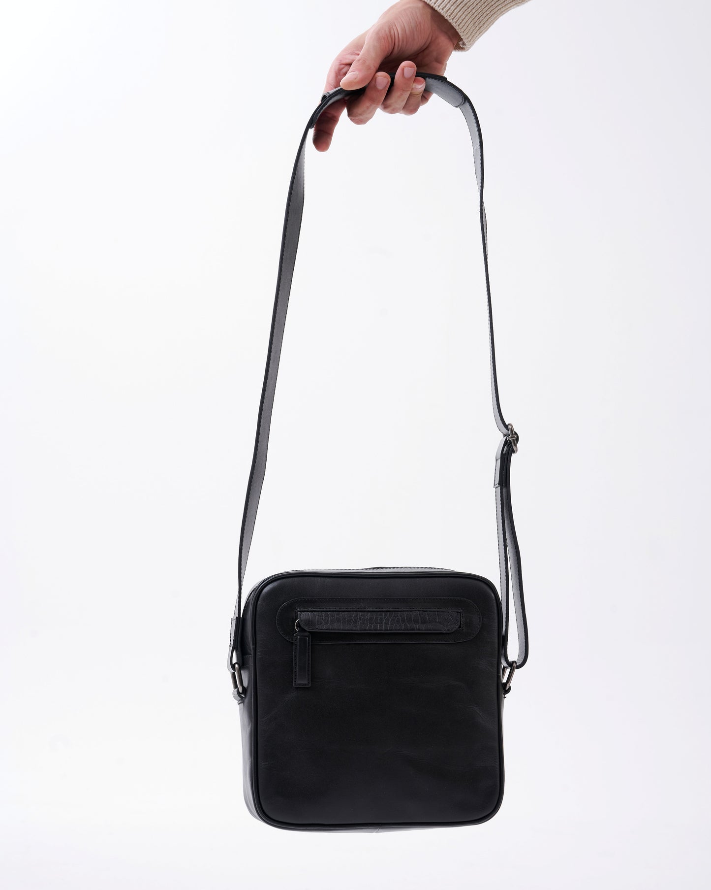Crafted Cross Bag from genuine natural leather - Black