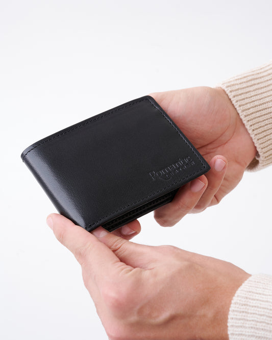 Handmade leather wallet - Black