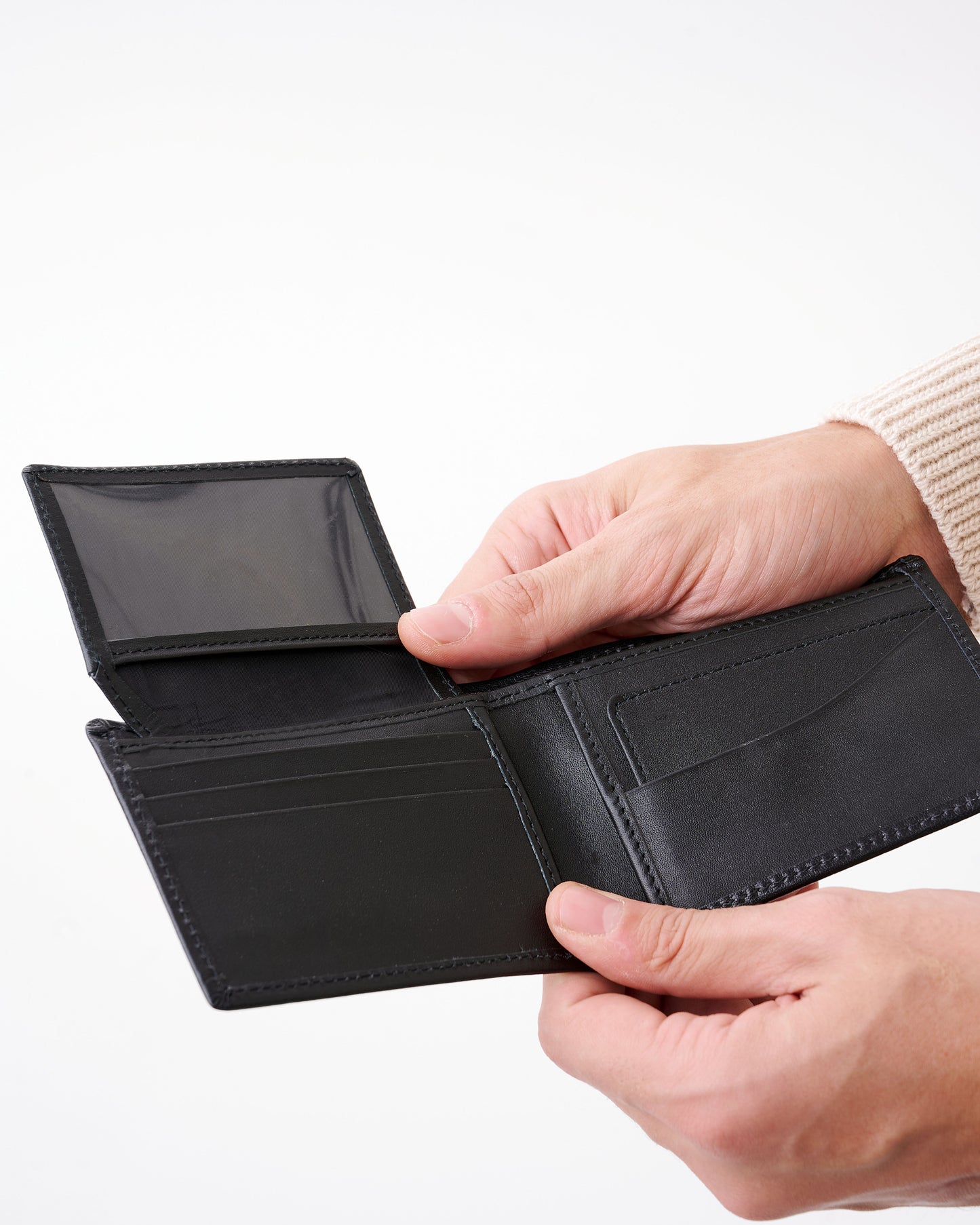 Handmade leather wallet - Black