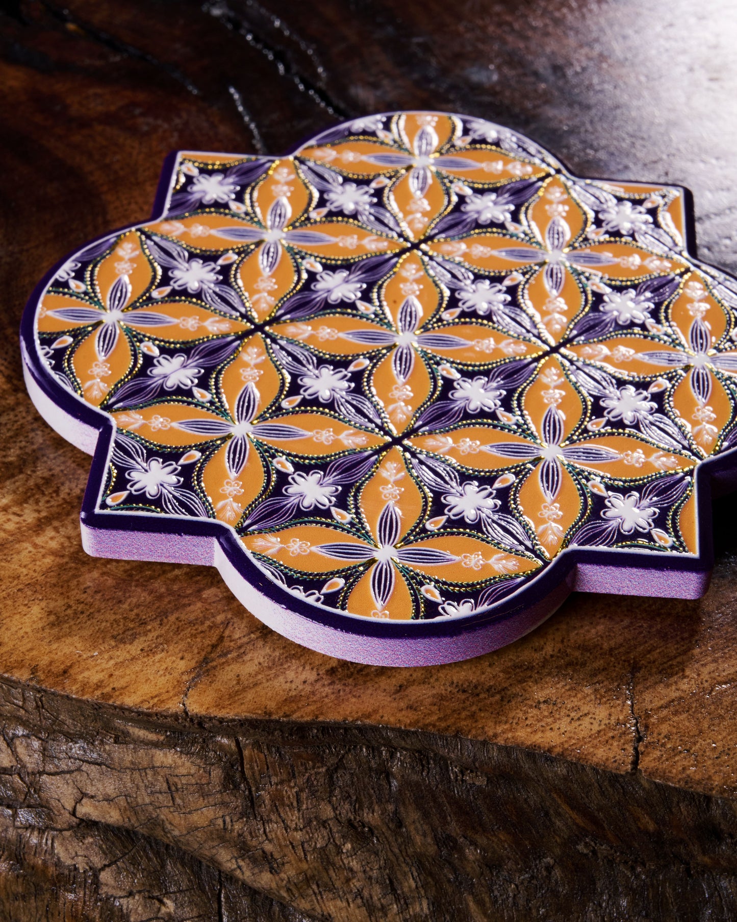 Stylish Wooden Cup Coasters – Set of 3 - Islamic Shape