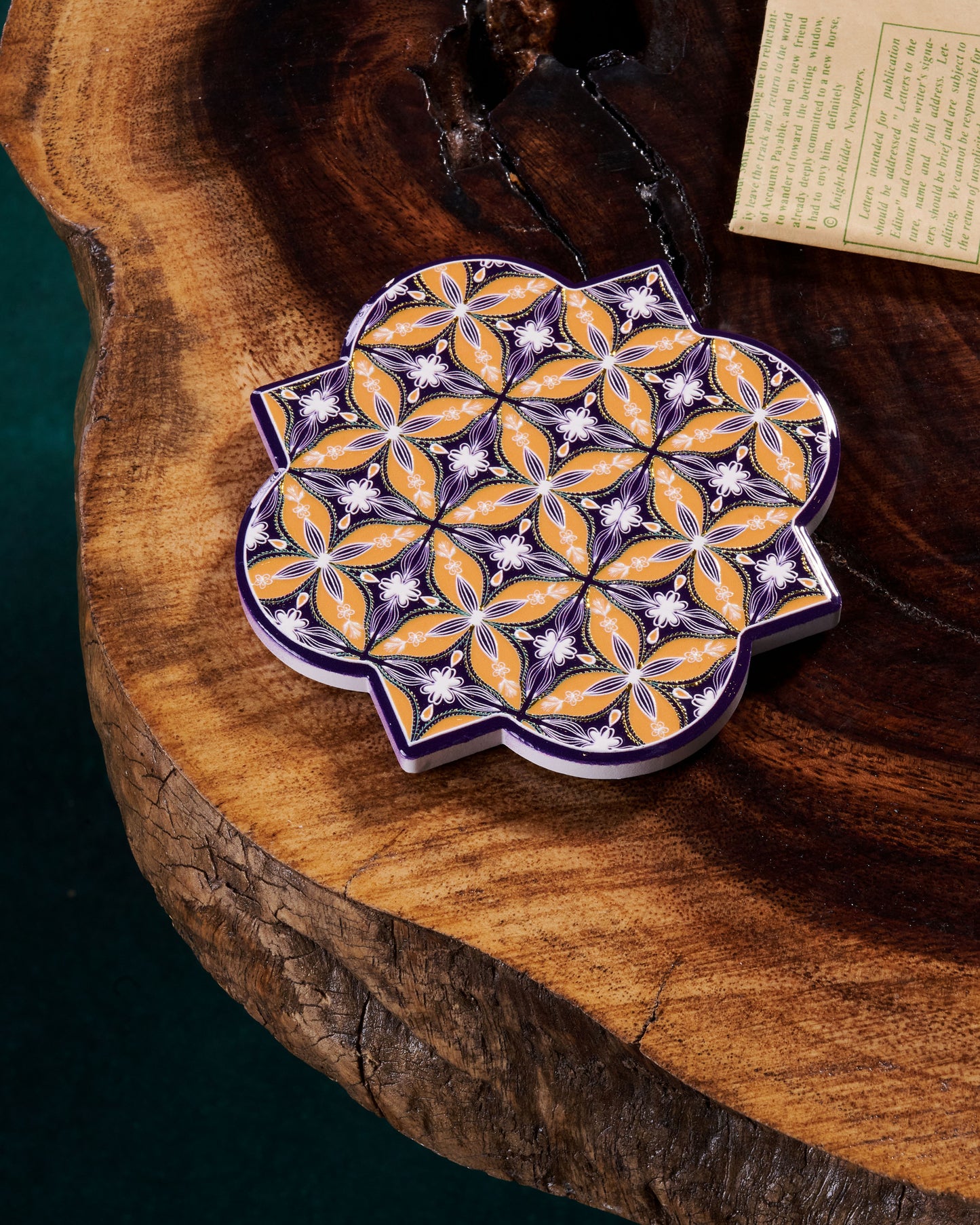 Stylish Wooden Cup Coasters – Set of 3 - Islamic Shape