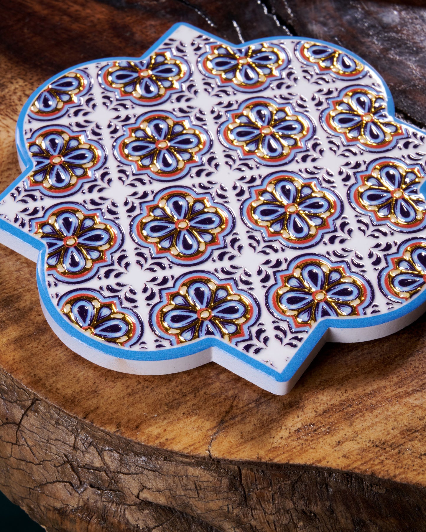 Stylish Wooden Cup Coasters – Set of 3 - Islamic Shape