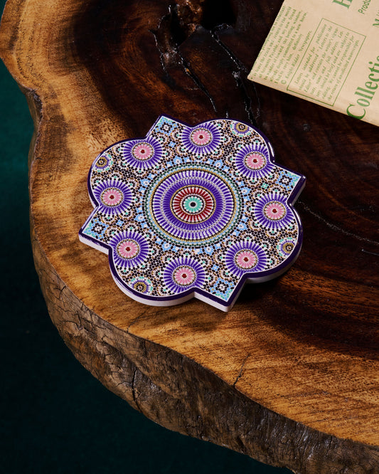 Stylish Wooden Cup Coasters – Set of 3 - Islamic Shape