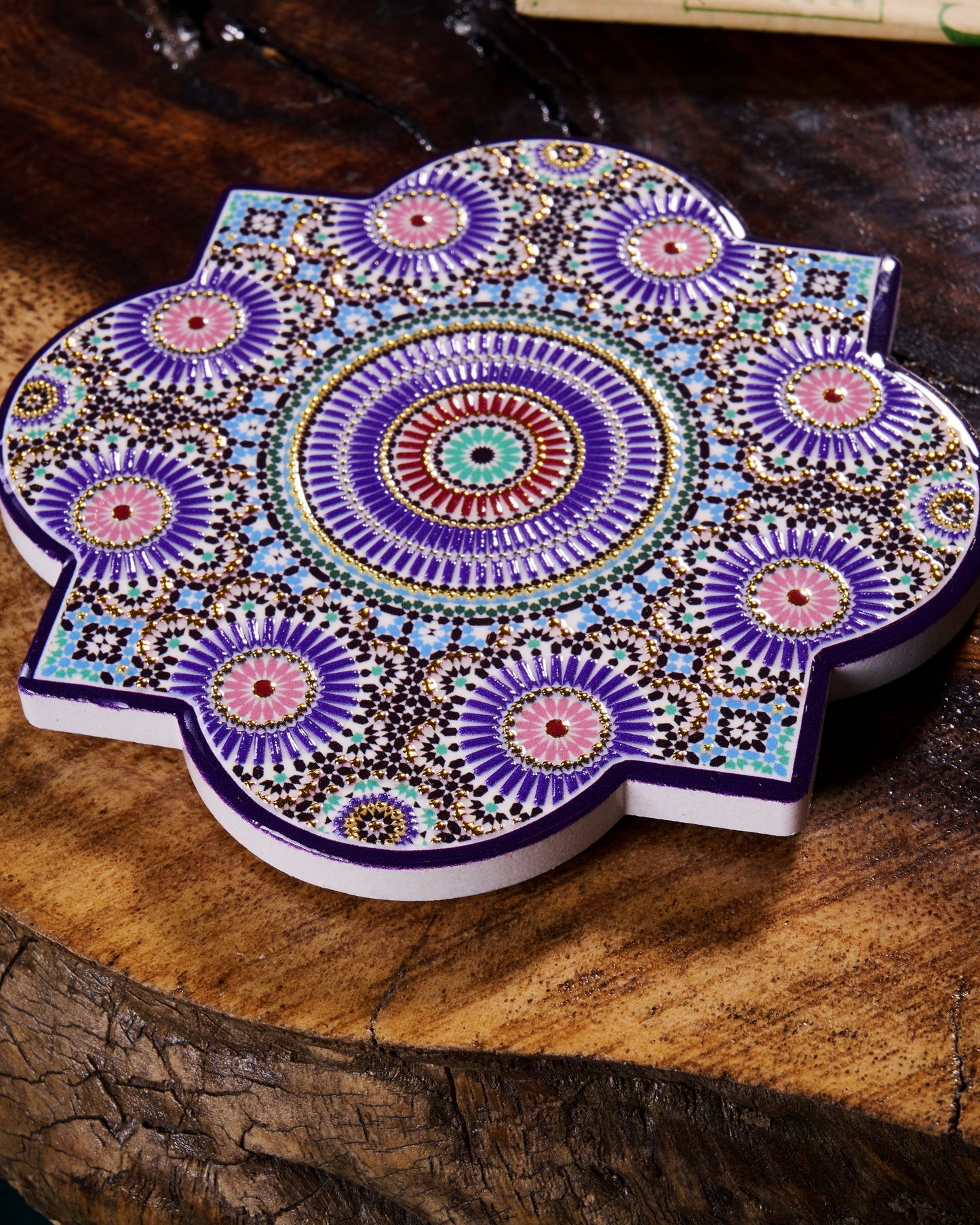 Stylish Wooden Cup Coasters – Set of 3 - Islamic Shape