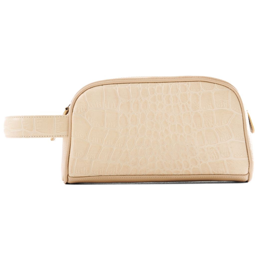 Handmade Clutch Bag High-Quality Leather Handbag - Beige