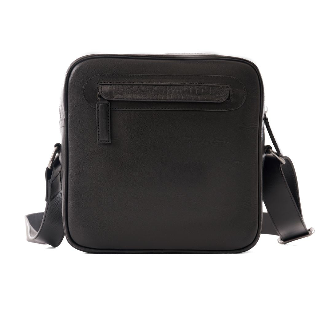 Crafted Cross Bag from genuine natural leather - Black