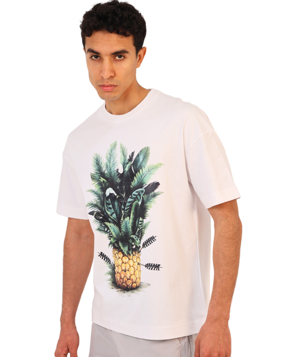 Over Sized T-Shirt - Pineapple Print