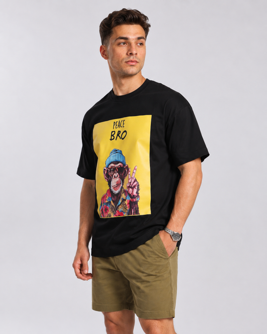 Over Sized T-Shirt - Monkey Print