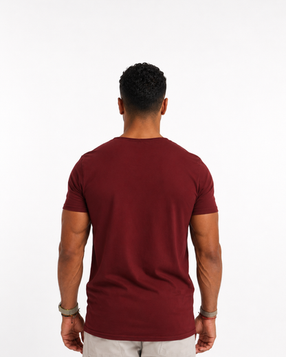 Basic U-Neck Tee - Maroon