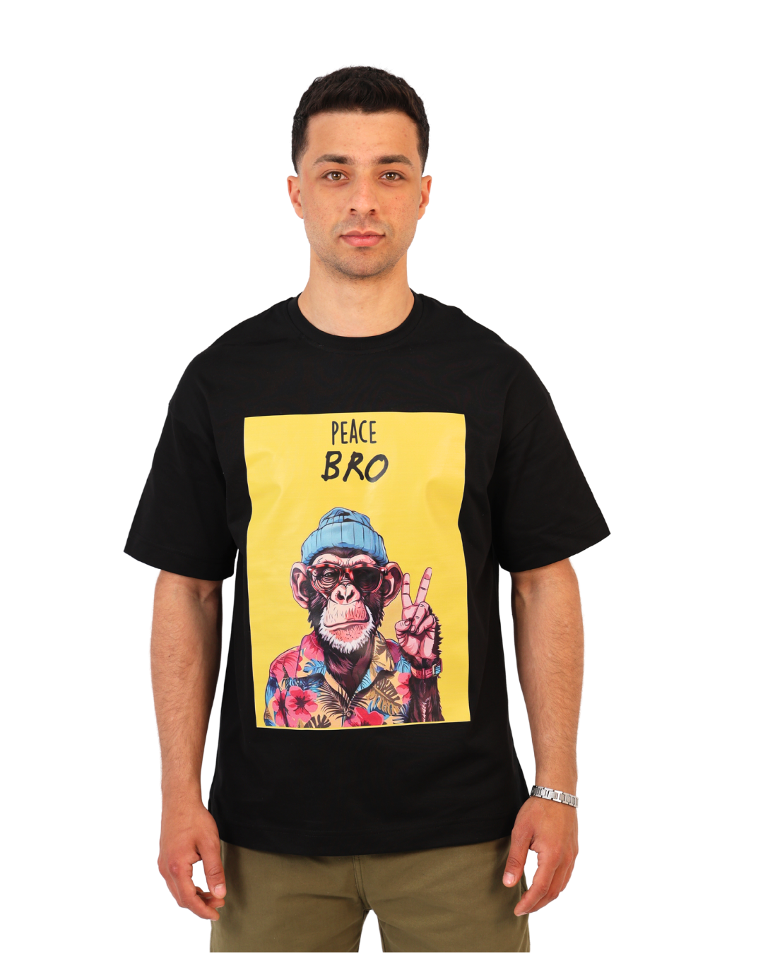 Over Sized T-Shirt - Monkey Print