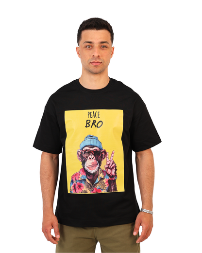 Over Sized T-Shirt - Monkey Print