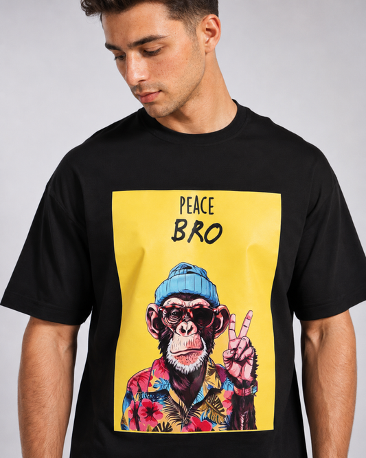 Over Sized T-Shirt - Monkey Print