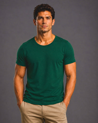 Basic Wide Neck Tee - Green