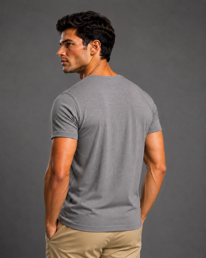 Basic Wide Neck Tee - Grey