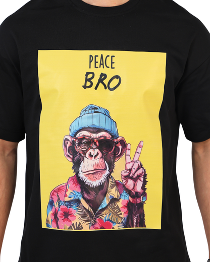 Over Sized T-Shirt - Monkey Print