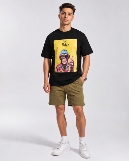 Over Sized T-Shirt - Monkey Print