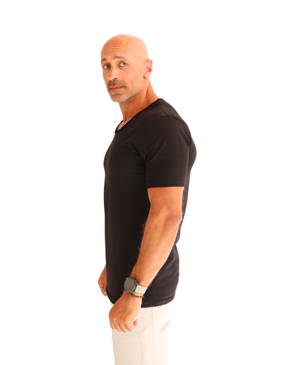 Basic U-Neck Tee - Black