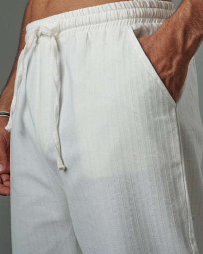 Striped Textured Linen Pant