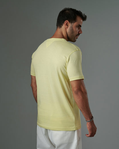 Slub V-Neck Tee Butter Yellow