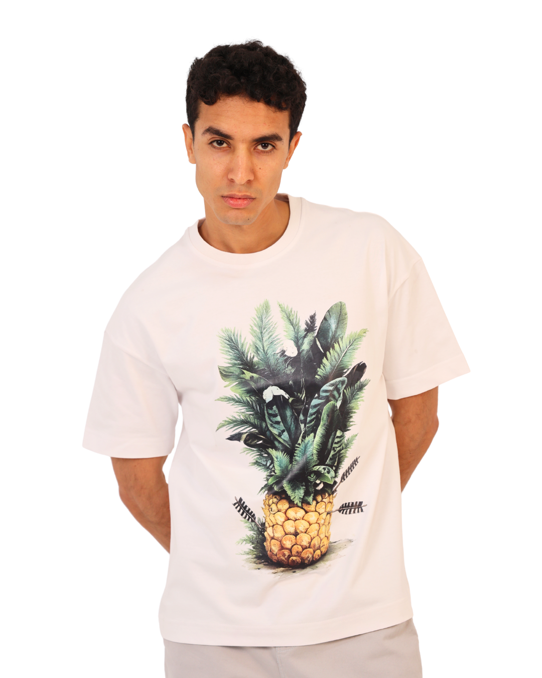 Over Sized T-Shirt - Pineapple Print
