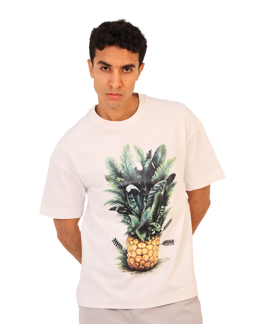 Over Sized T-Shirt - Pineapple Print