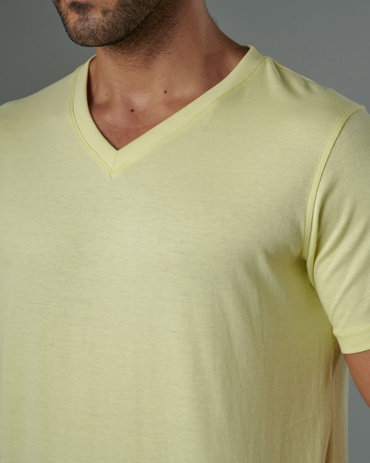 Slub V-Neck Tee Butter Yellow