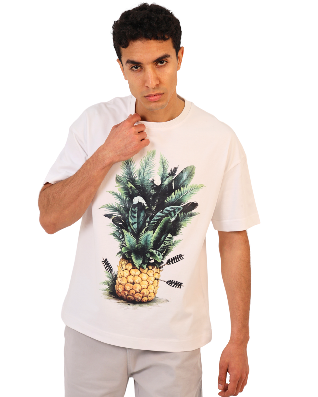 Over Sized T-Shirt - Pineapple Print