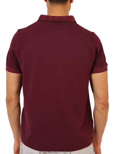Buttonless Polo Pique - Maroon