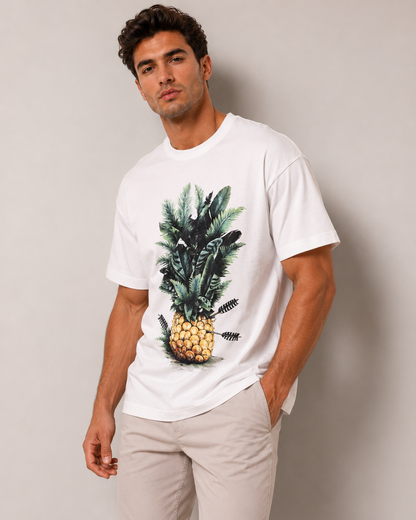 Over Sized T-Shirt - Pineapple Print