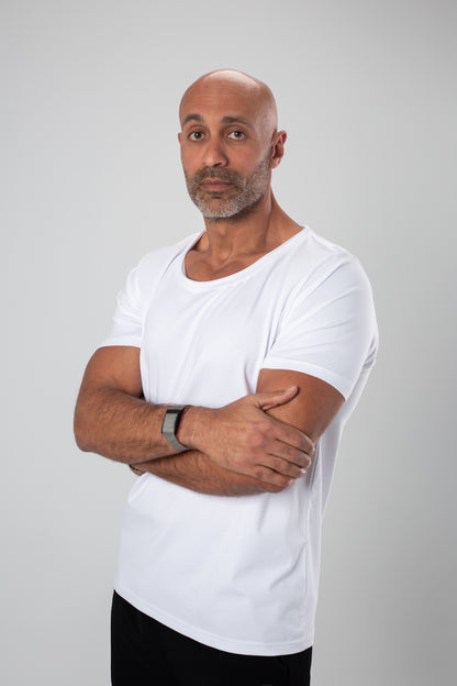 Basic Wide Neck Tee - White