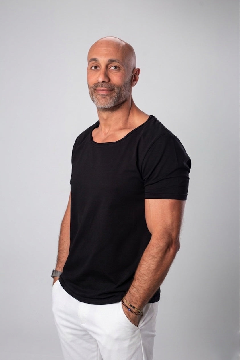 Basic Wide Neck Tee - Black