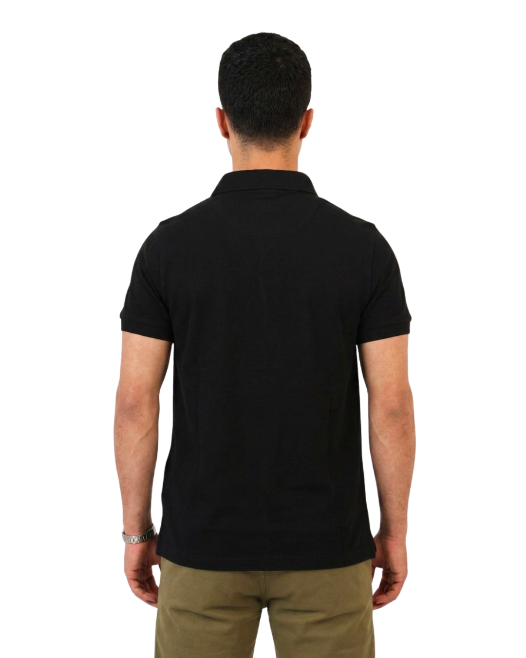 Buttonless Polo Pique - Black