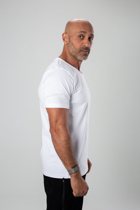 Basic Wide Neck Tee - White