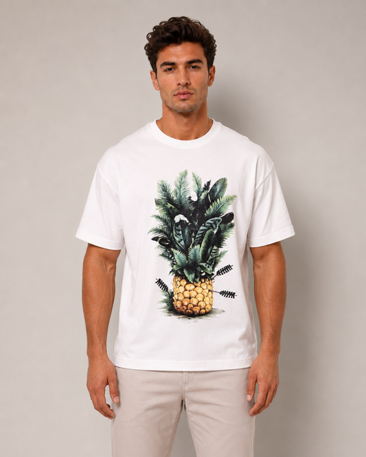 Over Sized T-Shirt - Pineapple Print