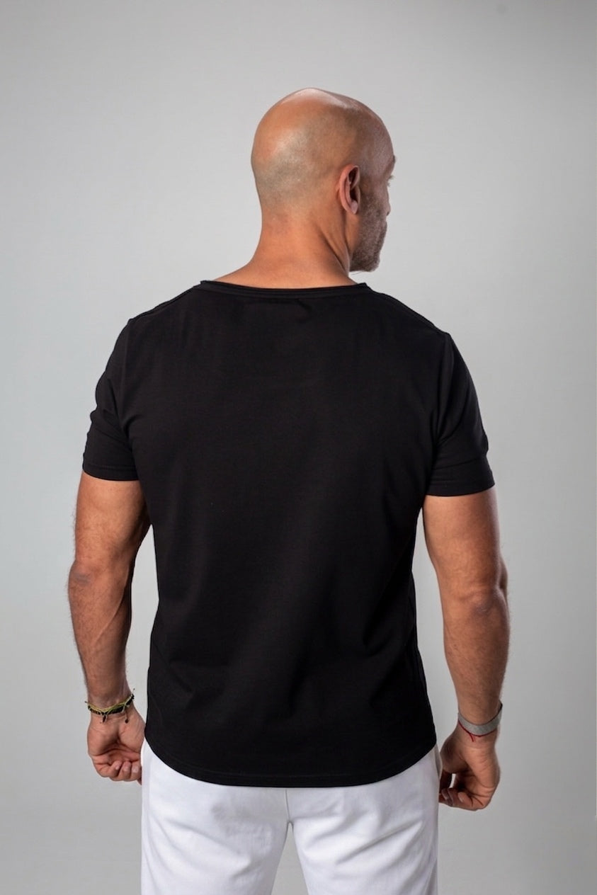 Basic Wide Neck Tee - Black