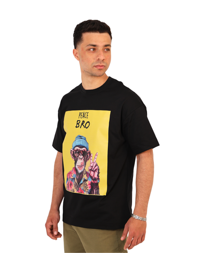 Over Sized T-Shirt - Monkey Print