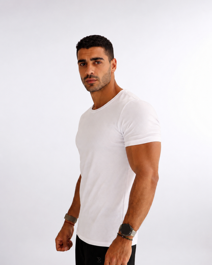 Basic Wide Neck Tee - White