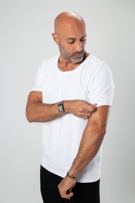 Basic Wide Neck Tee - White