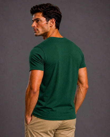 Basic Wide Neck Tee - Green