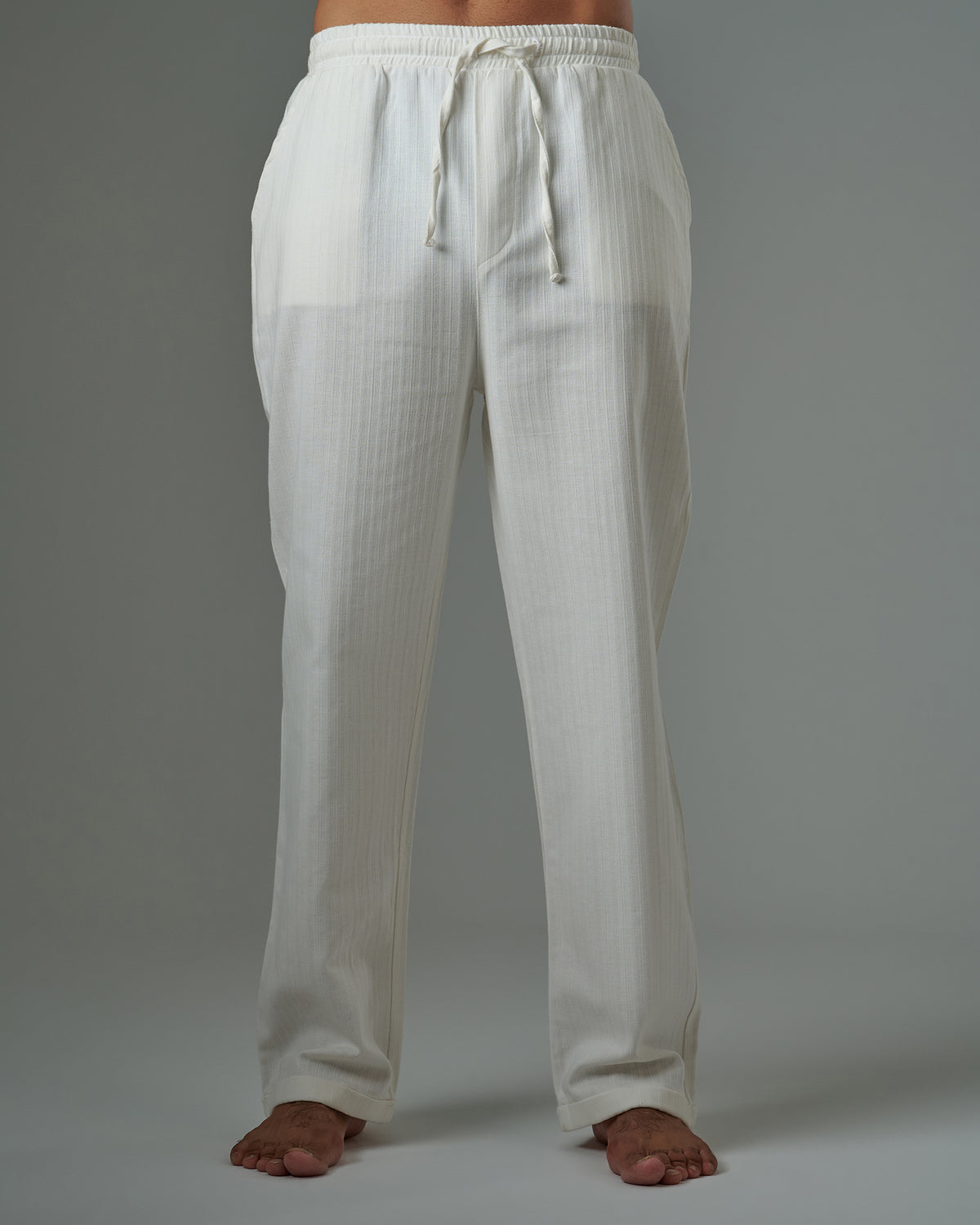 Striped Textured Linen Pant