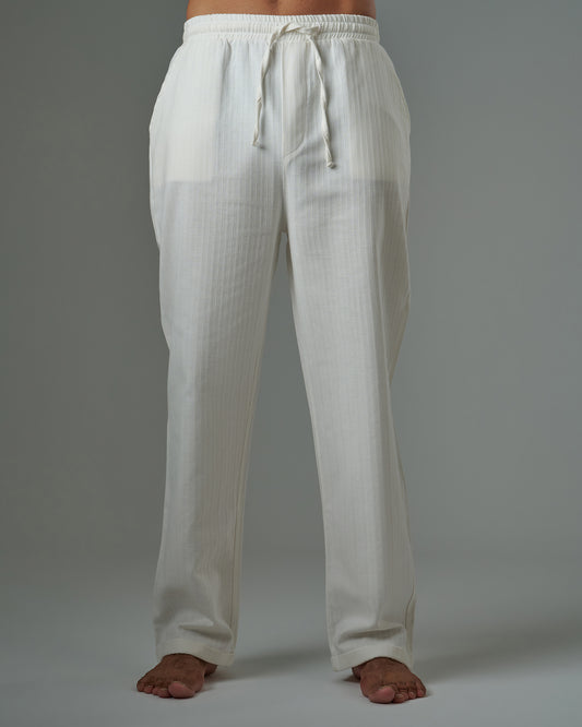 Striped Textured Linen Pant