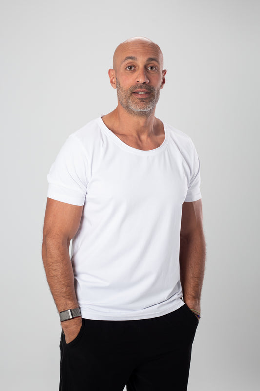 Basic Wide Neck Tee - White